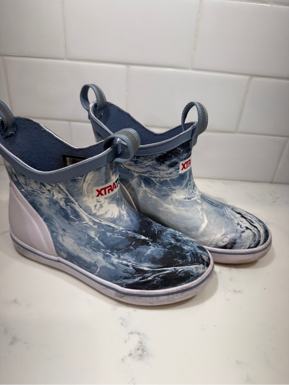 XTRATUF Kids' Blue Marble Waterproof Rain & Snow Boots